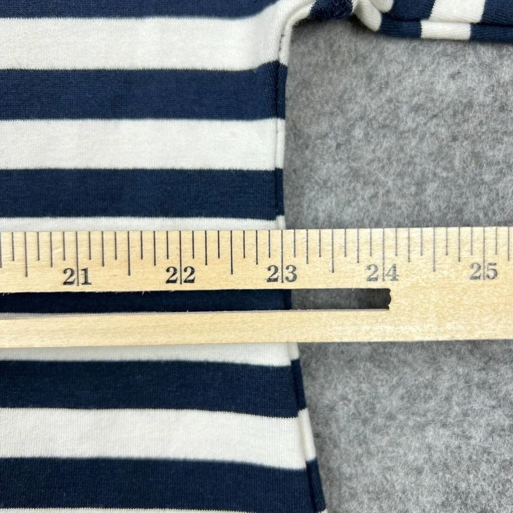 J Jill Sweater Womens Extra Large Petite‎ Blue Striped Long Sleeve V Neck Knit